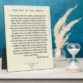 Der Mann in der Arena Zitat von Theodore Roosevelt Fotoplatte (Seite)