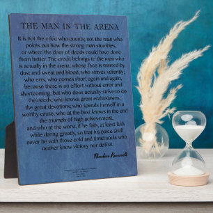 Der Mann in der Arena Zitat von Theodore Roosevelt Fotoplatte