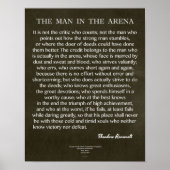Der Mann in der Arena Zitat von Theodore Roosevelt Poster (Vorne)