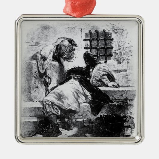 Der Mann in der Eisen-Maske in seinem Gefängnis Ornament Aus Metall (Vorne)
