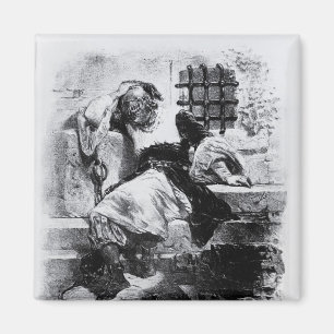 Der Mann in der Eisernen Maske in seinem Gefängnis Magnet