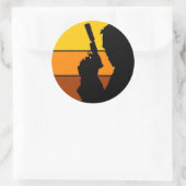 Der Mann mit der Pistole Silhouette Runder Aufkleber (Tasche)