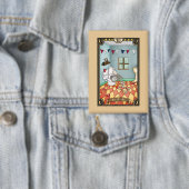 Der Mann mit Kater | Lustiger Tarot-Karten-Button Button (Insitu)