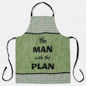 Der Mann mit Plan Green und Gingham Karo Schürze (Vorderseite)