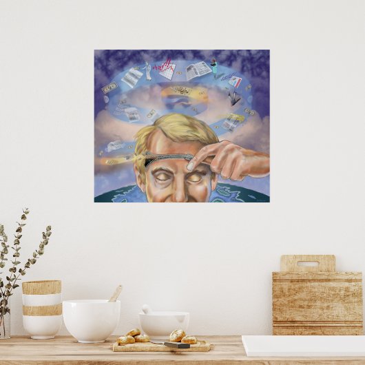 Der Mann mit Reißverschluss Poster (Küche)