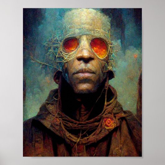 Der Mann mit Scifi-Kunstplakat Poster (Vorne)