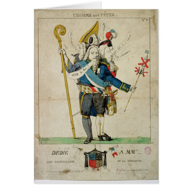 Der Mann mit sechs Heads', Karikatur von Charles (Vorne)