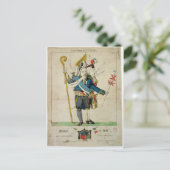 Der Mann mit sechs Köpfen, Karikatur Charles Postkarte (Stehend Vorderseite)