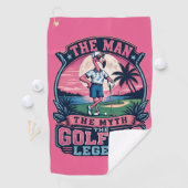 Der Mann Mythos Golflegende Lustiger Flamingo Golf Golfhandtuch (Insitu)