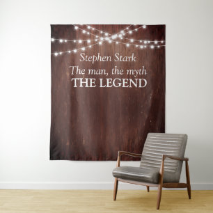 der Mann Mythos Legende Geburtstag Holz Lichterket Wandteppich