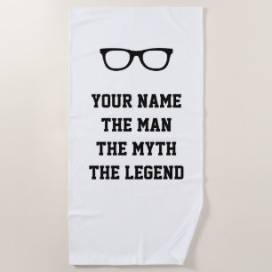 Der Mann Mythos Legende lustige Brille personalisi Strandtuch