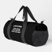 Der Mann Mythos Legende lustige schwarze Duffsack Duffle Bag (Rechte Ecke)