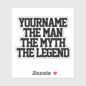 Der Mann Mythos Legende personalisiert Kiss-Cut-Vi Aufkleber (Blatt)