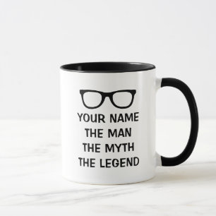 Der Mann Mythos Legende schwarze Lesebrille Kaffee Tasse