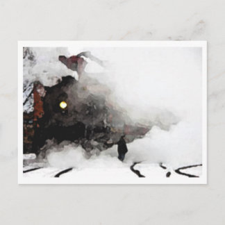 Der Mann und der Zug Postkarte
