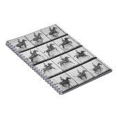 Der Mann und Pferd, die einen Zaun springen, Notizblock (Rechte Seite)