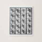 Der Mann und Pferd, die einen Zaun springen, Puzzle (Vertikal)