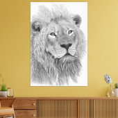 Der männliche afrikanische Löwenstift Zeichne Leinwanddruck (Insitu (Wohnzimmer))
