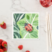 Der Marienkäfer | Hübsche Aquarellmalerei Serviette (Beispiel)