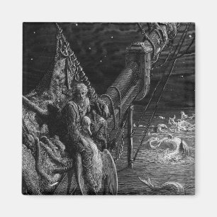 Der Mariner blickt auf die Schlangen im Meer Magnet