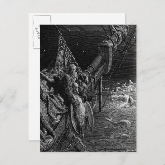 Der Mariner blickt auf die Schlangen im Meer Postkarte (Vorne/Hinten)