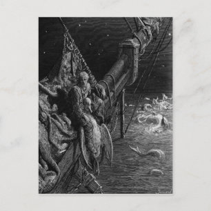 Der Mariner blickt auf die Schlangen im Meer Postkarte