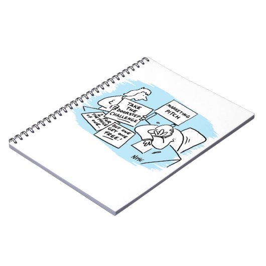 Der Marketing Manager wird auf einem Verkaufspunkt Notizblock (Linke Seite)