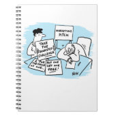 Der Marketing Manager wird auf einem Verkaufspunkt Notizblock (Vorderseite)