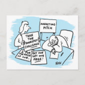 Der Marketing Manager wird auf einem Verkaufspunkt Postkarte (Vorderseite)