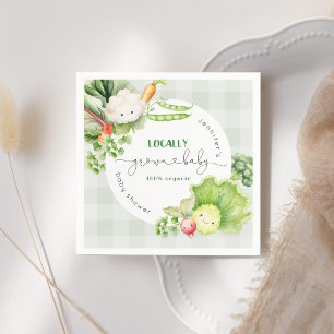 Der Markt für Babydusche mit lokalen Bauern Serviette
