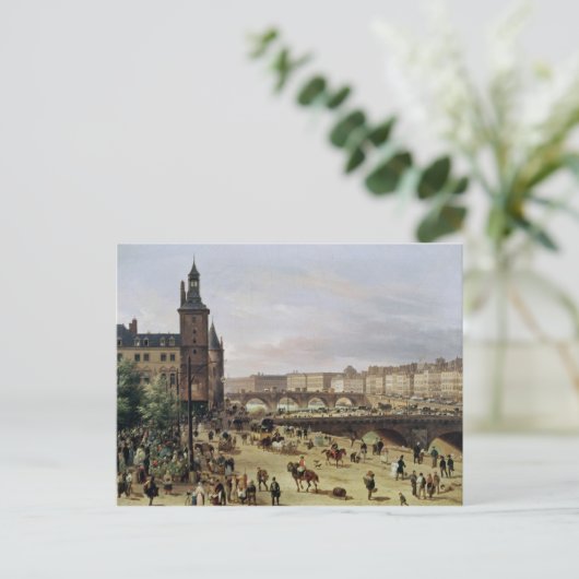 Der Markt für Blume, 1832 Postkarte (Stehend Vorderseite)