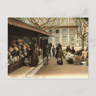 Der Markt für Blume, Cannes Frankreich, 1915 Vinta Postkarte