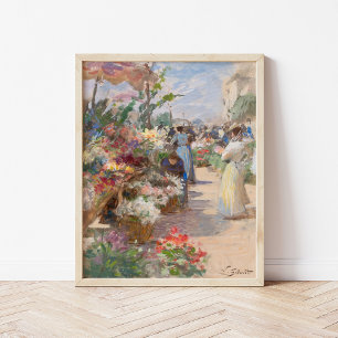 Der Markt für Blume   Victor Gabriel Gilbert Poster