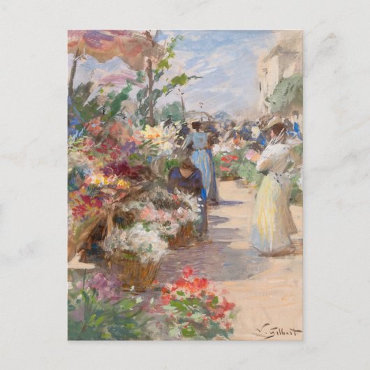 Der Markt für Blume | Victor Gabriel Gilbert Postkarte (Vorderseite)