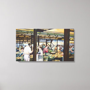 Der Markt Ungarns für Bauern von Miskolc Leinwanddruck