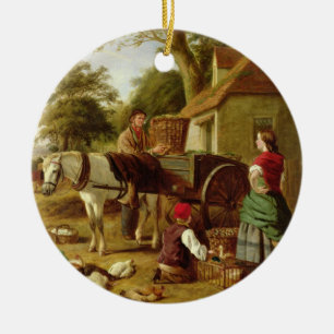 Der Markt-Wagen, 1864 (Öl auf Leinwand) Keramikornament