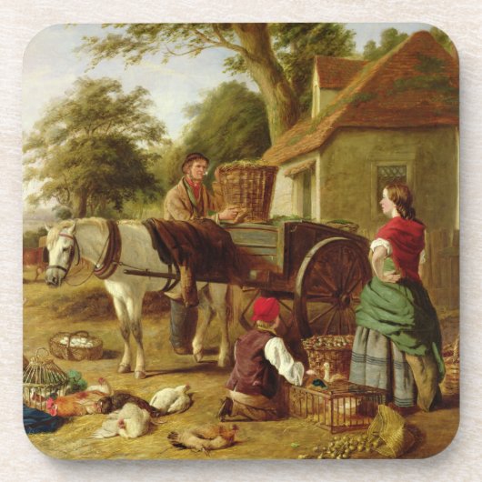 Der Markt-Wagen, 1864 (Öl auf Leinwand) Untersetzer (Vorderseite)