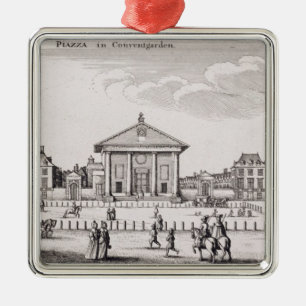 Der Marktplatz in Covent Garten, 1647 (Stich) Silbernes Ornament