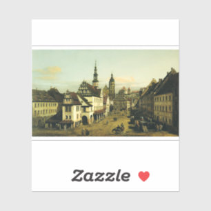 Der Marktplatz in Pirna von Bernardo Bellotto Aufkleber