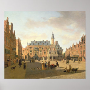 Der Marktplatz mit dem Raadhuis Poster