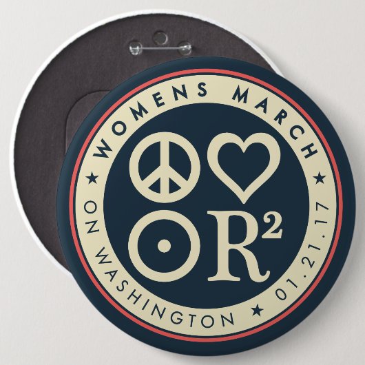 Der März der Frauen auf Washington 6" Button (Vorne & Hinten)