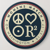 Der März der Frauen auf Washington 6" Button (Vorderseite)