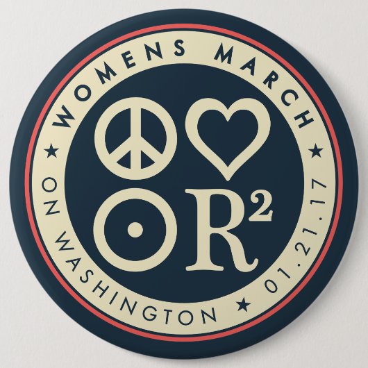 Der März der Frauen auf Washington 6" Button (Vorderseite)