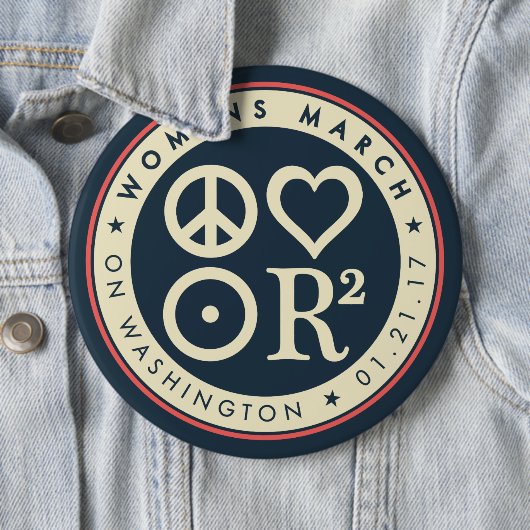 Der März der Frauen auf Washington 6" Button (Beispiel)