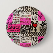 Der März der Frauen fährt, Button fort (3" rund) (Vorderseite)