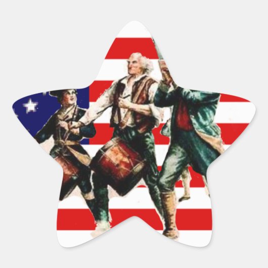 Der März der Freiheit endet nie Stern-Aufkleber (Vorderseite)