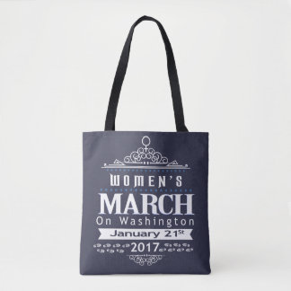 Der März Million Frauen auf Blau-Tasche Tasche