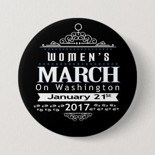 Der März Million Frauen auf Knopf-Button Button