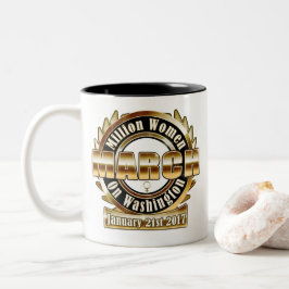 Der März Million Frauen auf schwarzem Gold Zweifarbige Tasse