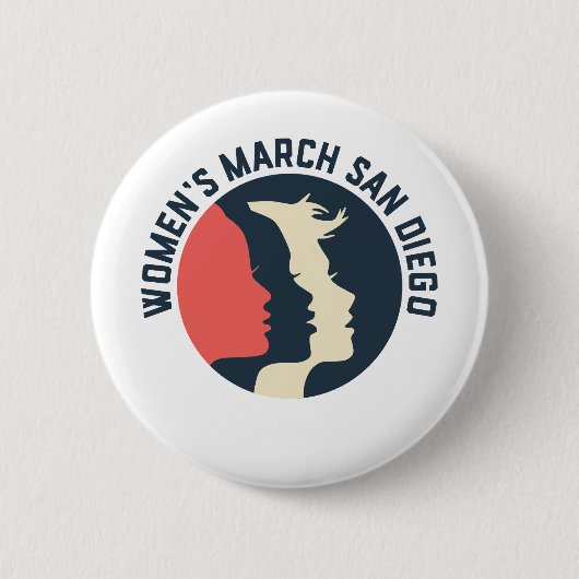 Der März-San Diego der Frauen offizieller Knopf Button (Vorderseite)